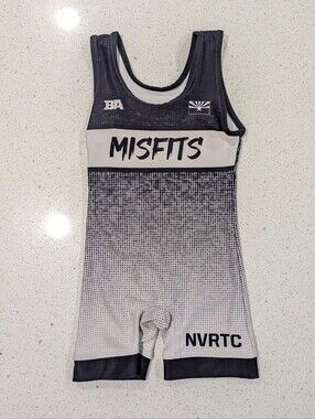 MISFITS Child Small Boy Gymnastics Jersey Wrestling Leotard Shorts Singlet NVRTG
